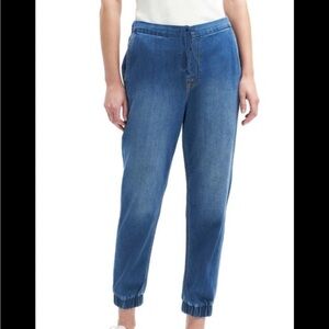 7 For All Mankind High Waist Jogger Jeans 27 Goldie Knit Denim